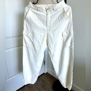 Uniqlo White Cargo Jogger pants size S